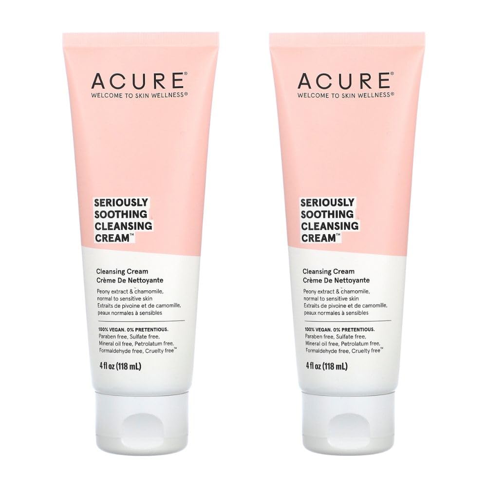 Acure Seriously Soothing Cleansing Cream 4 fl oz (Pack of 2)
